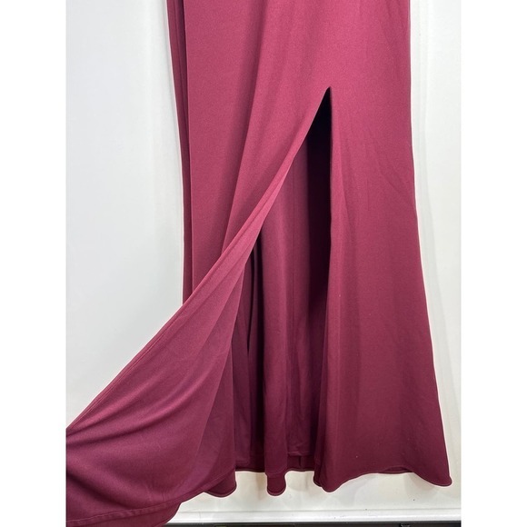 Betsy & Adams Asymmetrical Neckline Evening Gown Red Size 10 NWT - Picture 8 of 16